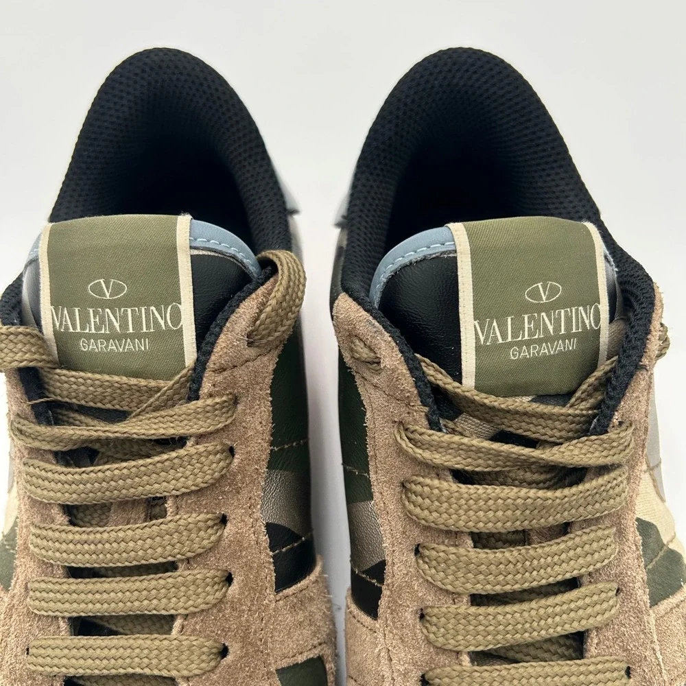 Valentino Garavani Rockrunner Camo Women's Sneakers Multi Color Suede Leather